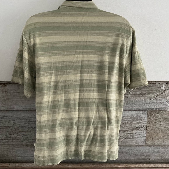 Tommy Bahama silk blend striped textured polo shirt size Large (C1) - Picture 3 of 5